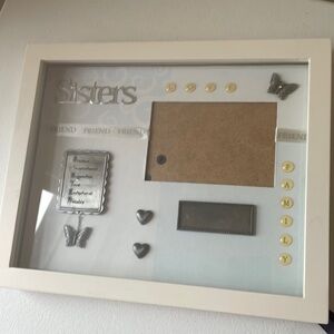 Things Remembered Sisters White Shadowbox picture frame.